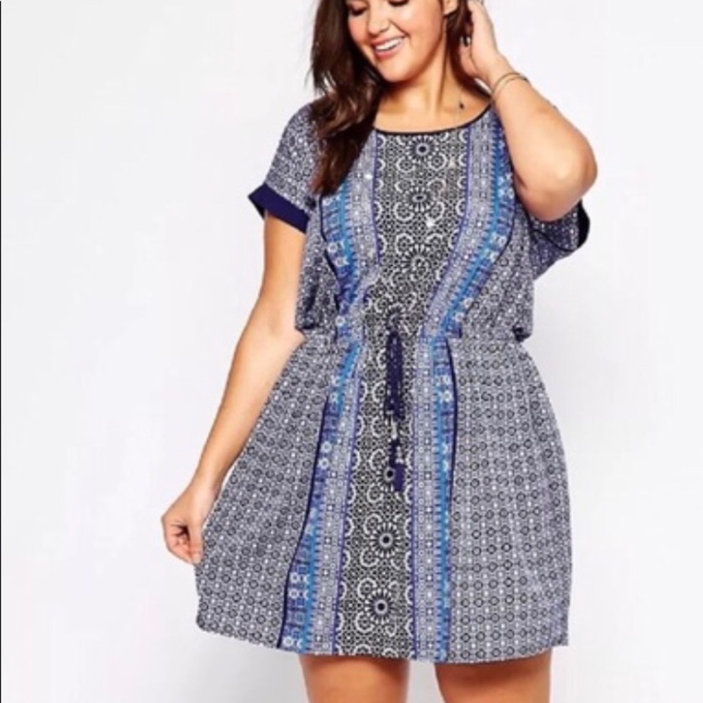 ASOS Curve New Look Boho Tile Skater Dress